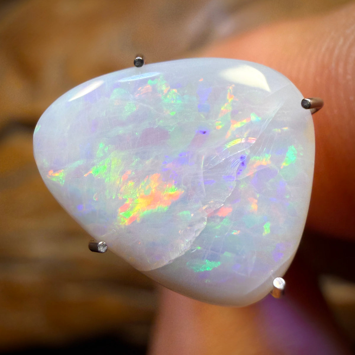 90% Off Wild Card! 2.2cts - South Australian White Opal from Coober Pedy Inclusion