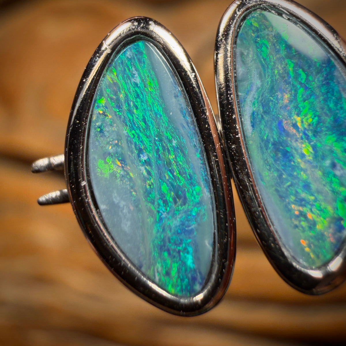 Sterling Silver - Australian Boulder Opal Doublet Stud Earrings