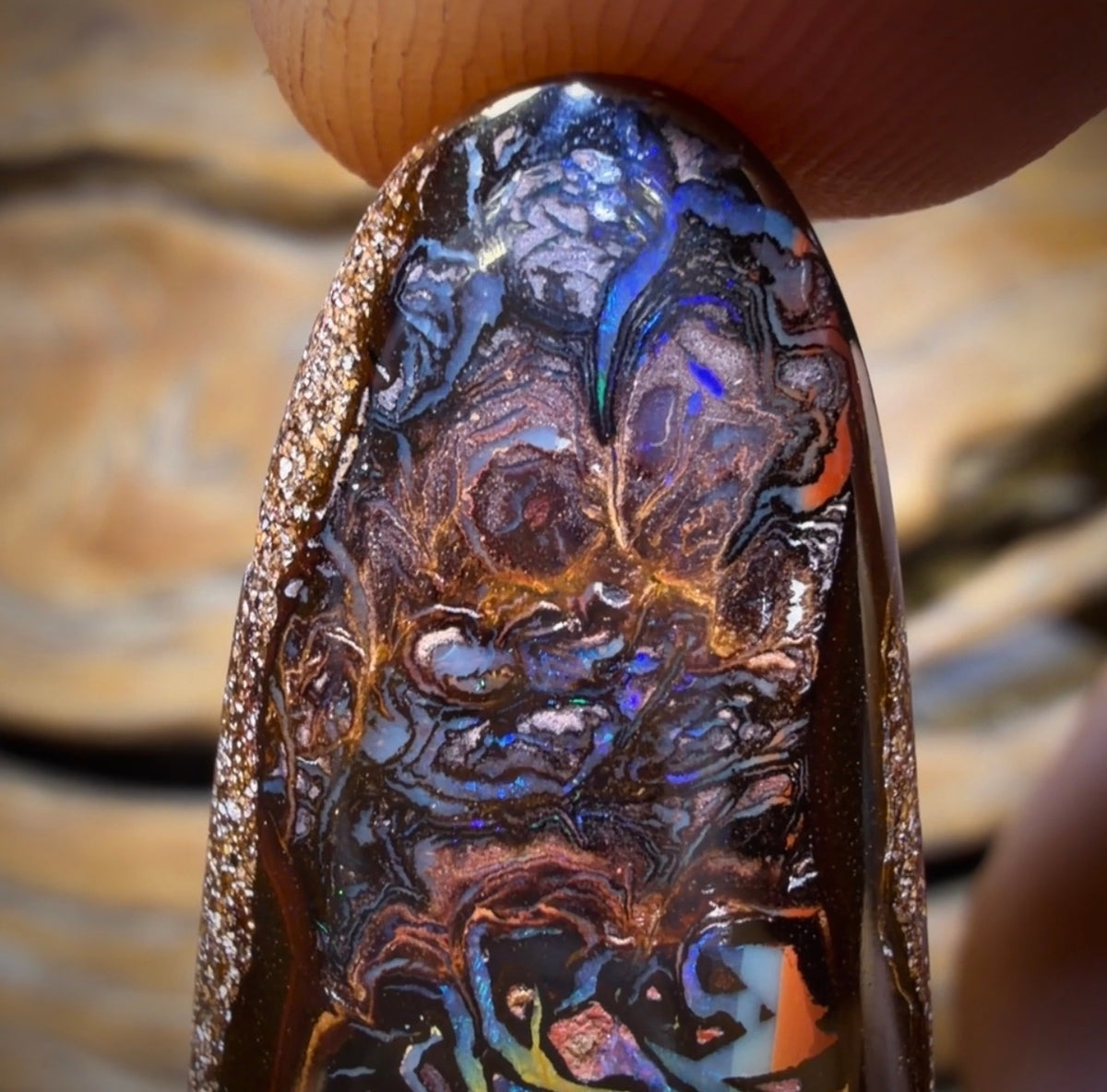 59.7cts - Tribal Australian Boulder Opal from Koroit. Double Sided