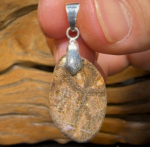 Sterling Silver - Australian Boulder Opal Drilled Pendant - Opal Whisperers