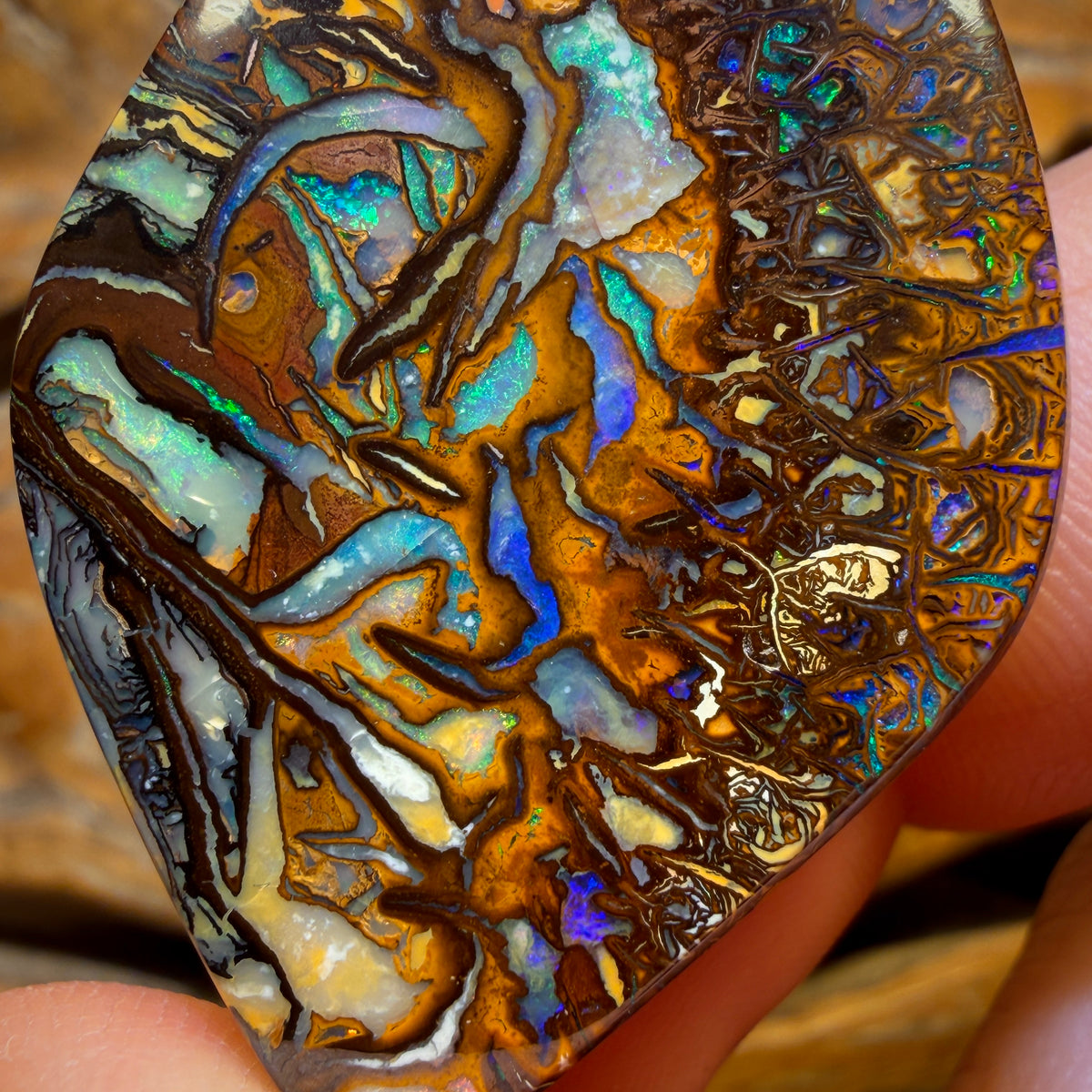 123.3cts - Huge Top Tribal Artistic Queensland Boulder Opal from Yowah