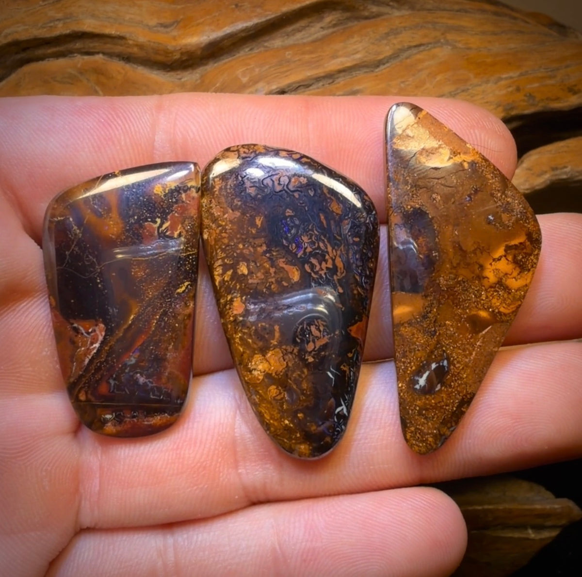 137.9cts - 3x Australian Tribal Boulder Opal’s. Wholesale Dealers Parcel $1/ct