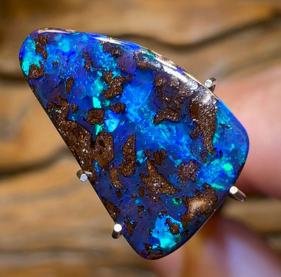 5.7cts - Australian Boulder Seam Opal. “Deep Water Reef” Pattern - Opal Whisperers