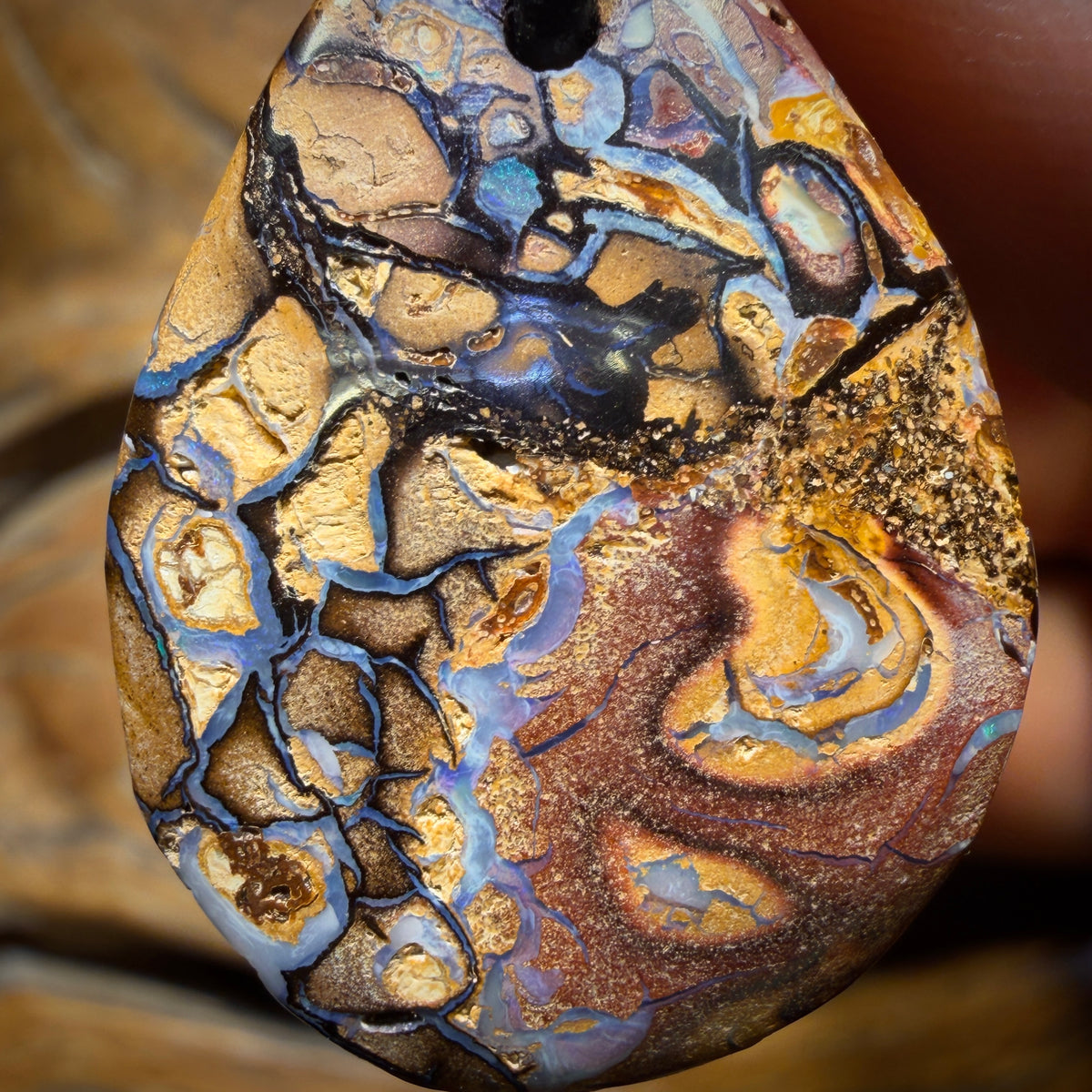 🔨 AUCTION 🔨 33 x 23mm - Drilled Tribal Queensland Boulder Opal Necklace