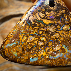 37 x 31mm - Drilled Tribal Queensland Boulder Opal Necklace