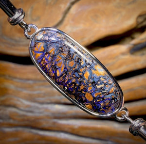 Sterling Silver - Solid Australian Boulder Opal Bracelet