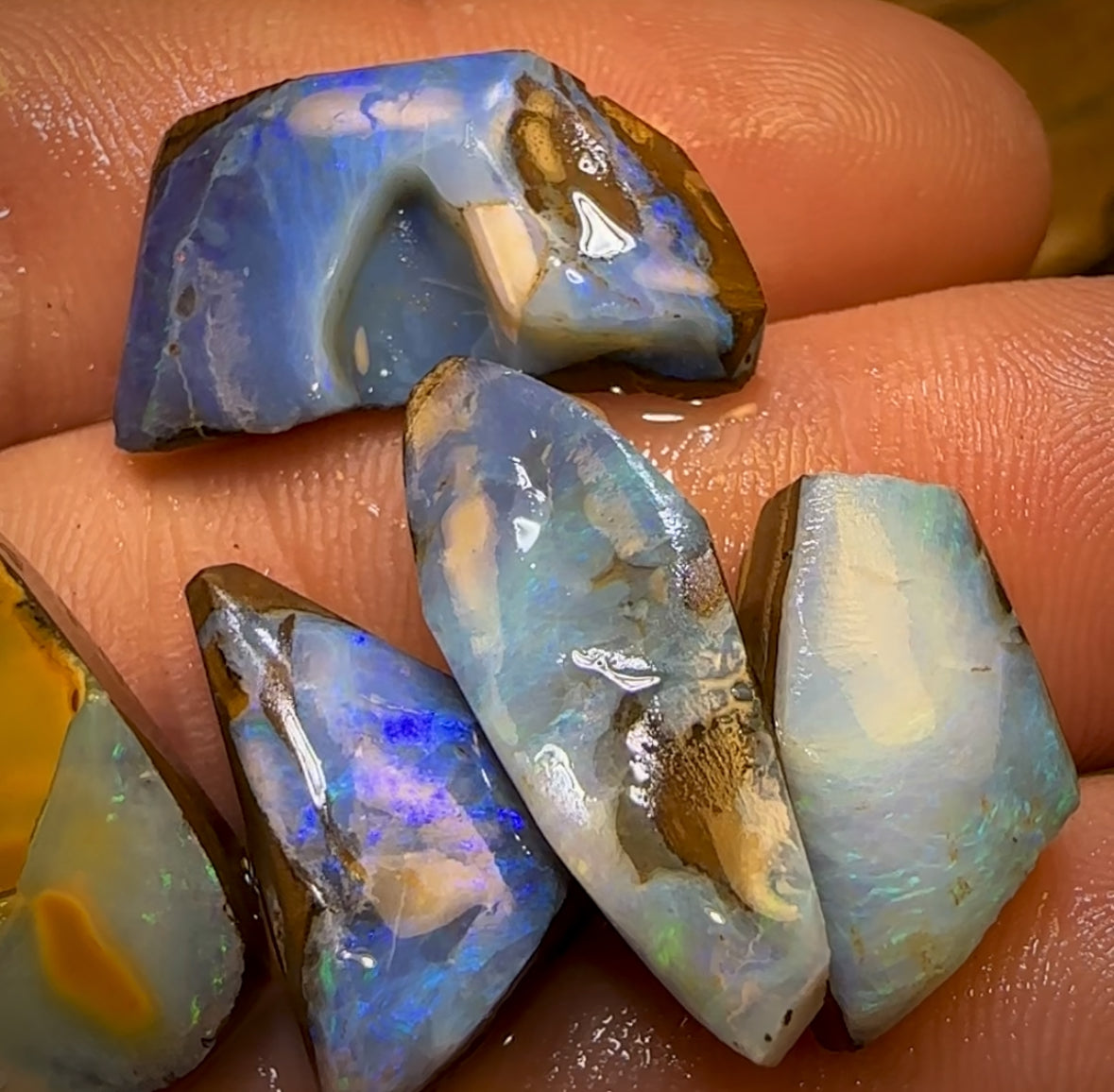 62.2cts - 5x Australian Boulder Seam Opal Rubs Parcel