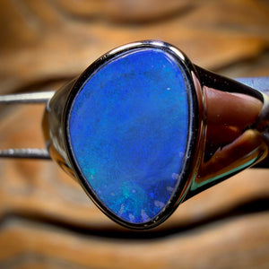 🔨 AUCTION 🔨 Sterling Silver - Queensland Boulder Opal Doublet Ring Unisex