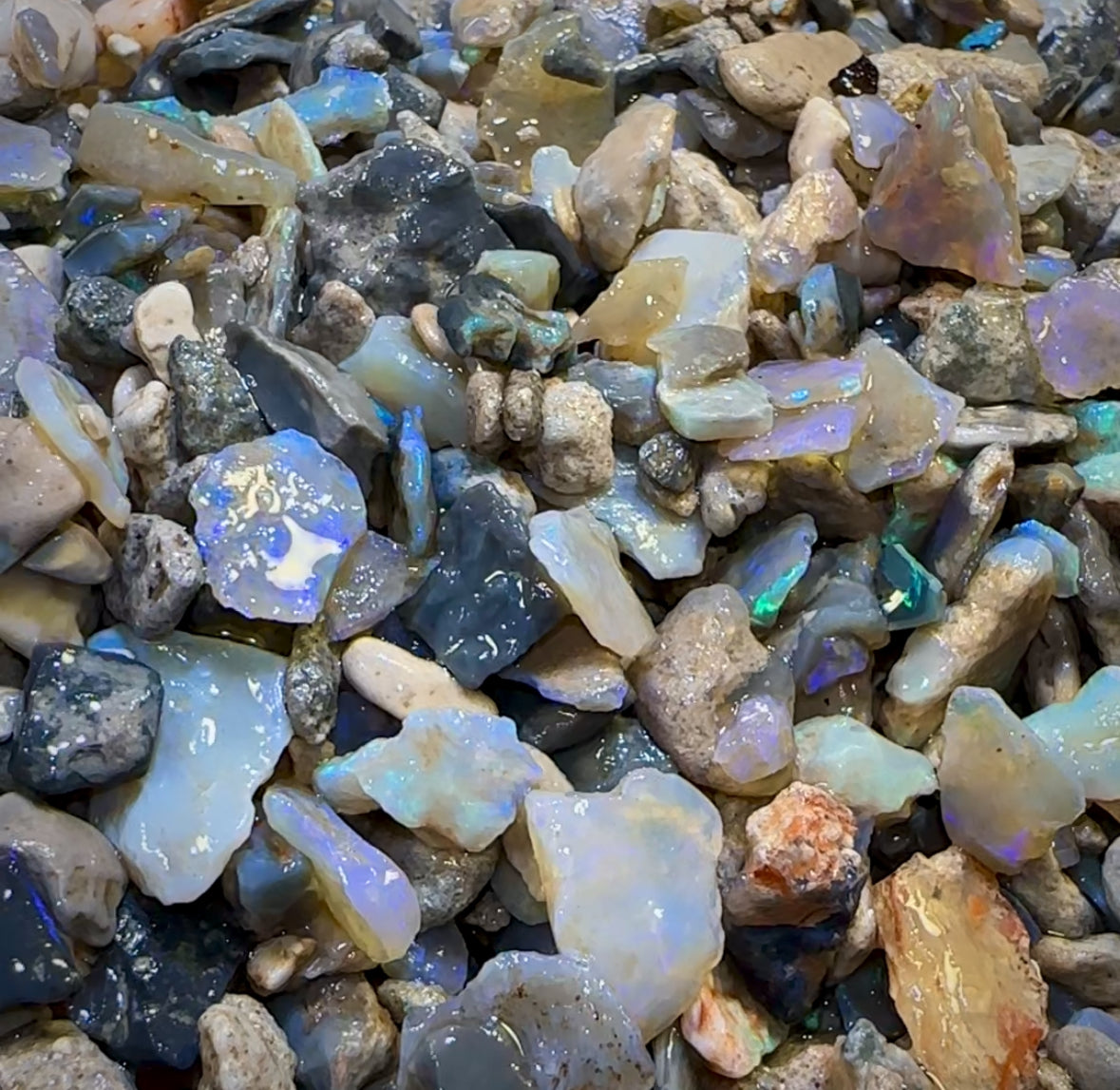 100cts - NEW Buy one get one FREE! Lightning Ridge Opal Rough Chip Parcels. BULK LISTING BARGAIN