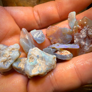 126.2cts - 15x Lightning Ridge Opal Rough Parcel. Potch n Colour