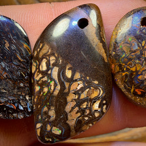 83.2cts - 3x Drilled Queensland Boulder Opals. BARGAIN Wholesale Parcel