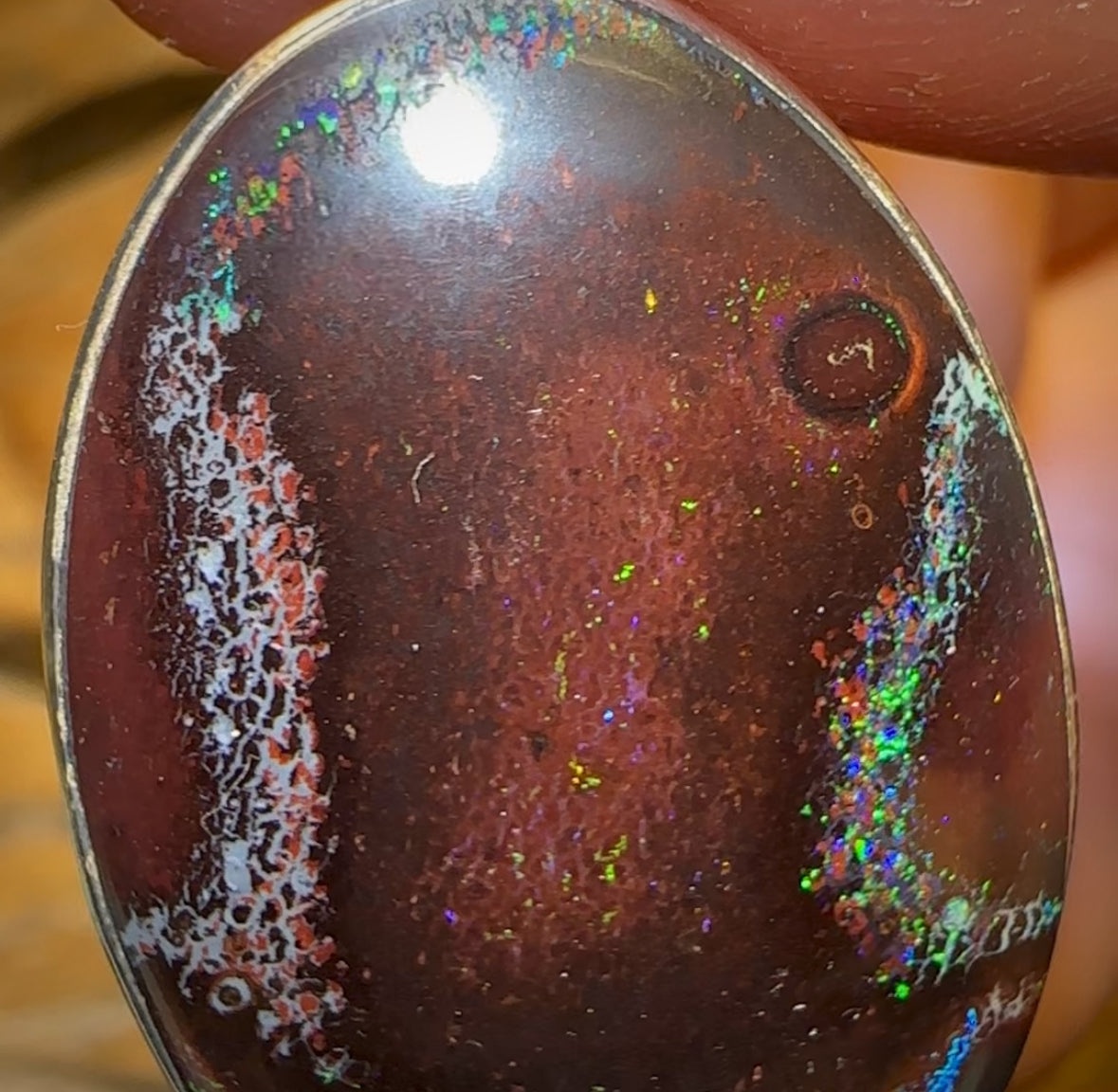 Sterling Silver - Tribal Boulder Opal UNISEX Pendant