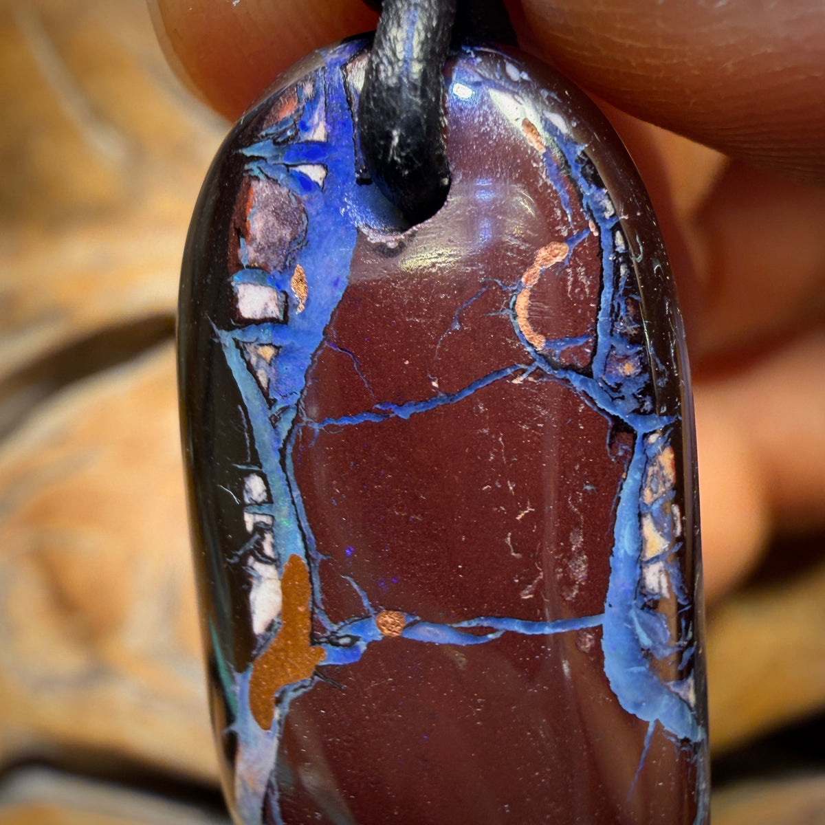 31 x 16mm - Drilled Tribal Queensland Boulder Opal Necklace