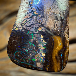 Solid Tribal Queensland Boulder Opal Pendant
