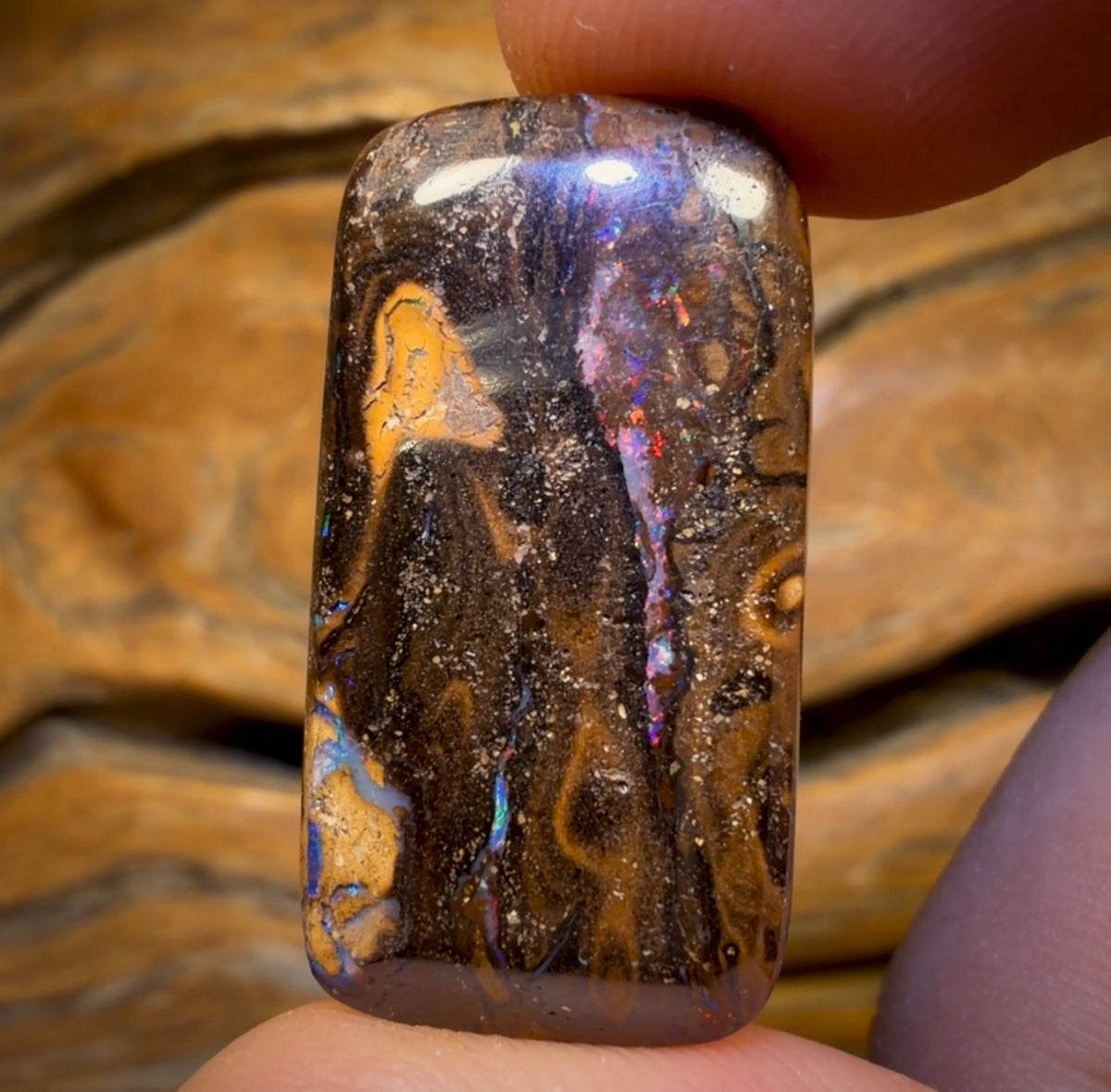 48.5cts - Candy Cane Swirls Yowah Nut Opal. Australian Boulder Opal
