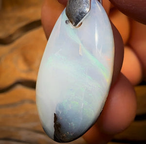 Solid Queensland Boulder Opal Pendant