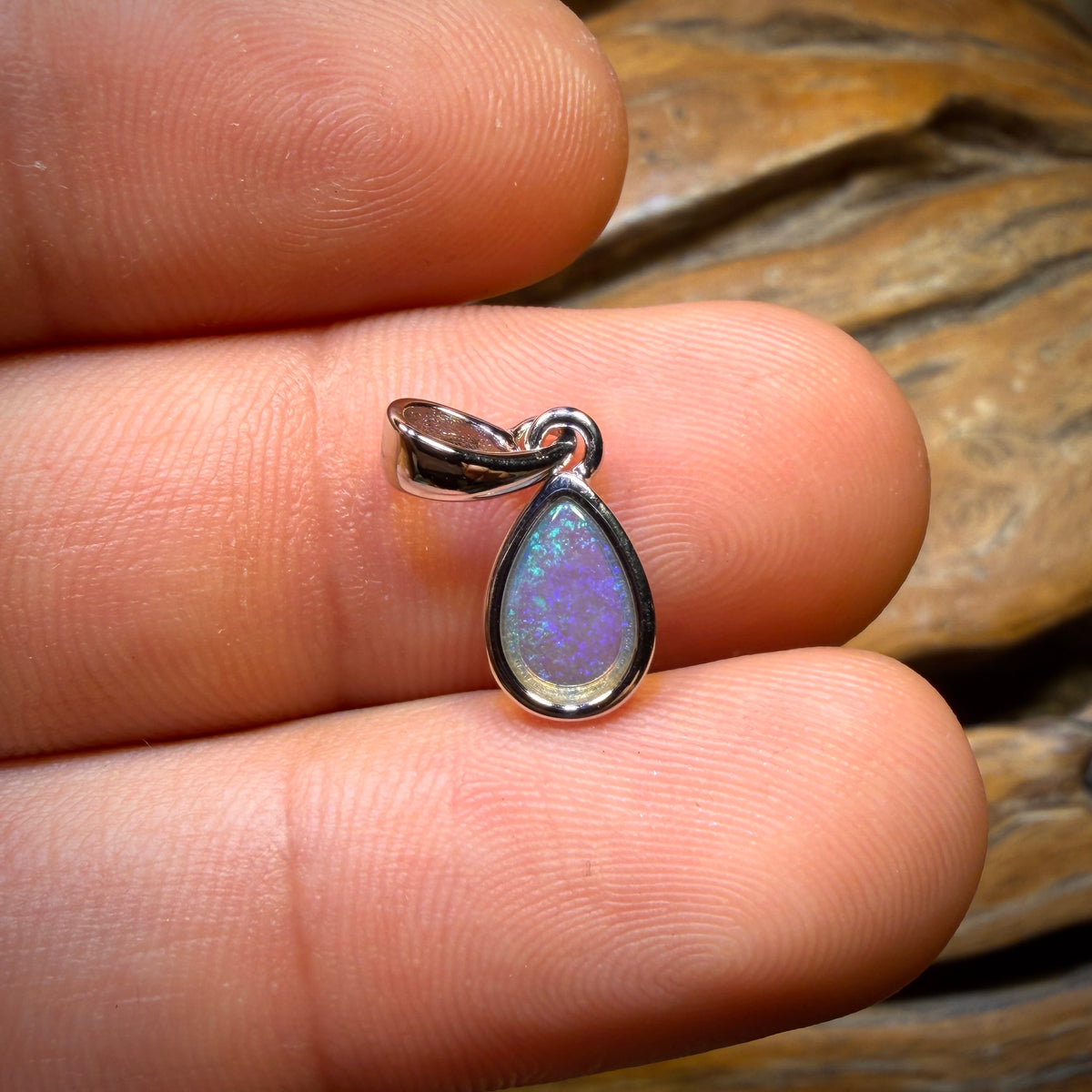WILDCARD! Sterling Silver - Solid South Australian Crystal Opal Pendant