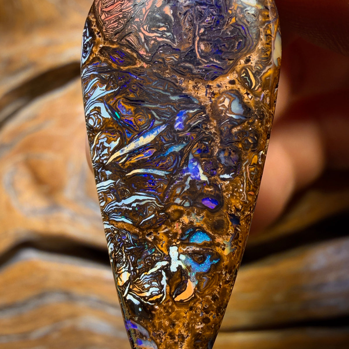 39 x 17mm - Drilled Tribal Queensland Boulder Opal Necklace