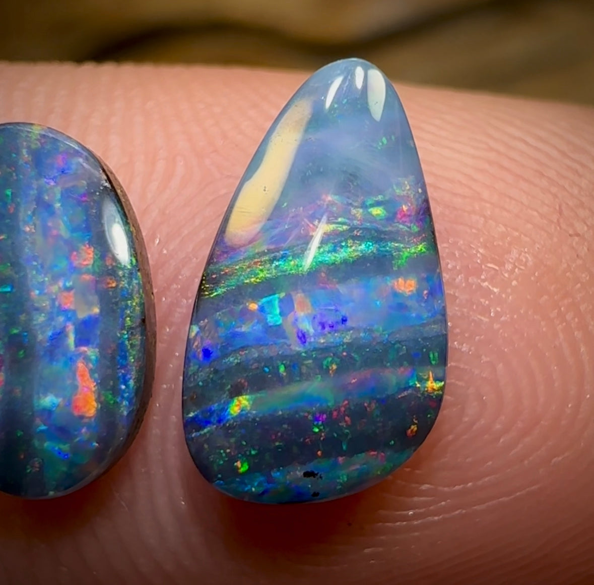 2.8cts - Top Gem Quality Australian Boulder Opal Set - Opal Whisperers