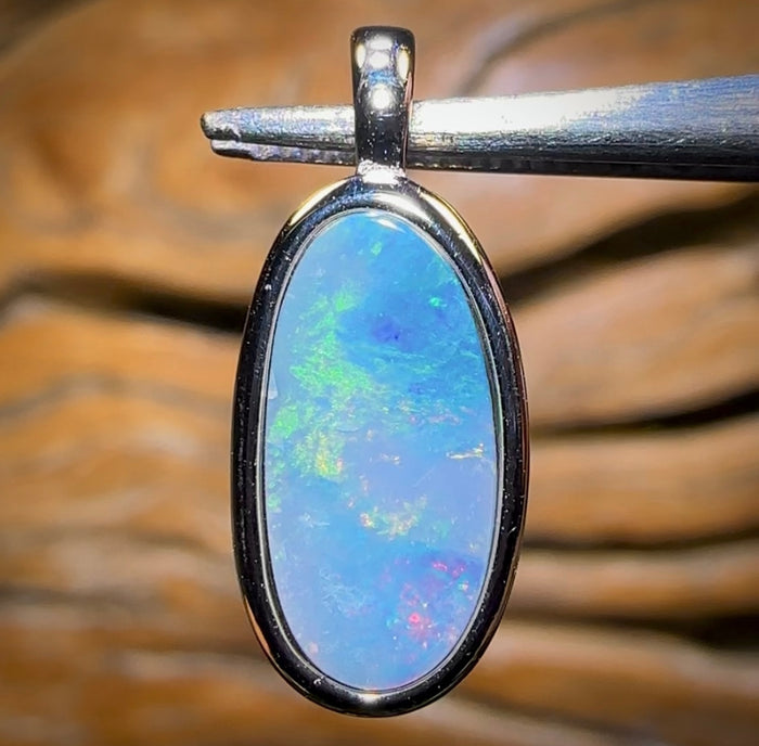 🔨 AUCTION 🔨 No Reserve Sterling Silver - Queensland Boulder Opal Doublet Pendant