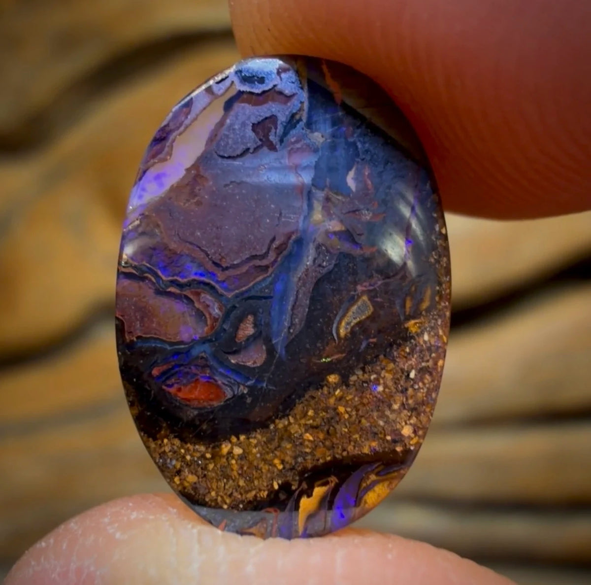 Half Price Card! 3.5cts - Tribal Yowah Nut Opal. Australian Boulder Opal