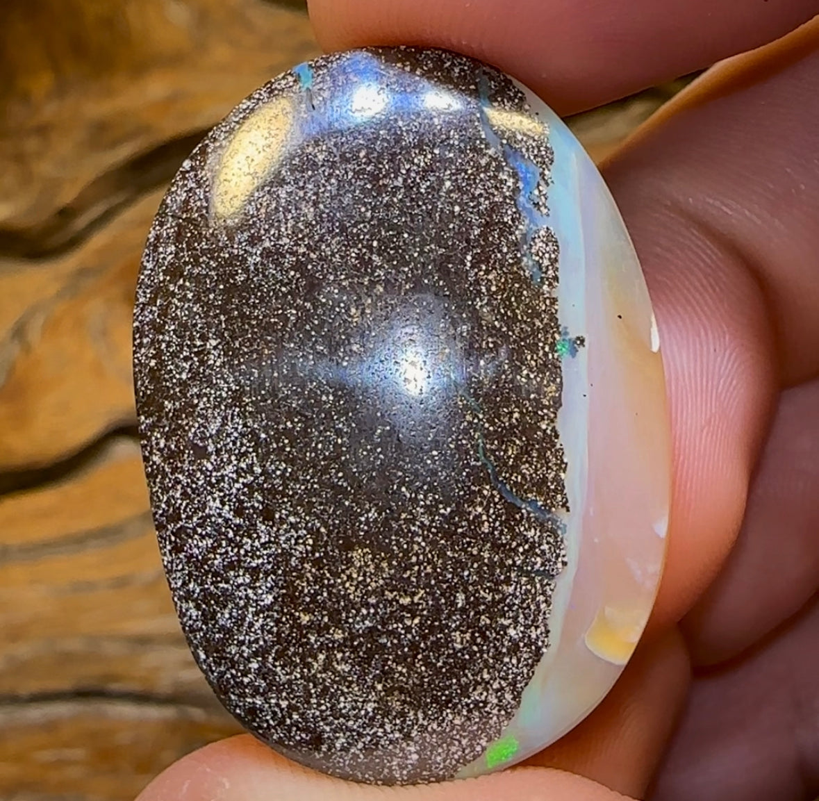 71.3cts - “Water World”Large Queensland Boulder Opal from Winton - Opal Whisperers