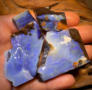 🔒 I’ve Got the Blues Collection 397.1cts - 4x Australian Boulder Seam Opal Rough Parcel