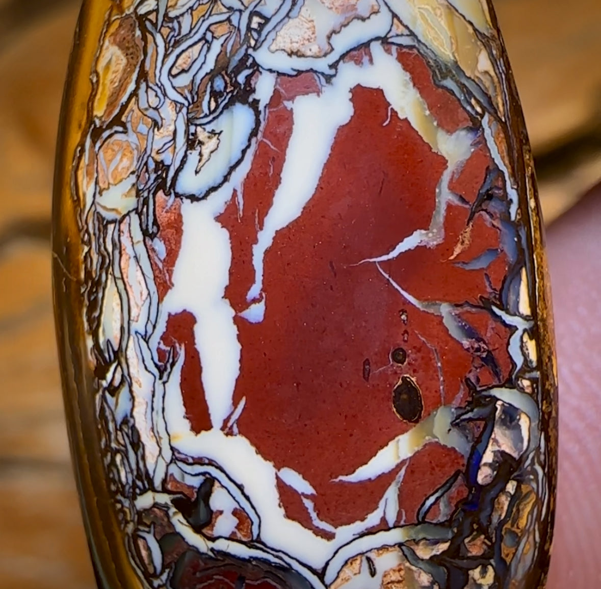 44.4cts - Tribal Queensland Boulder Opal. “Porcelain Potch Picture Piece”