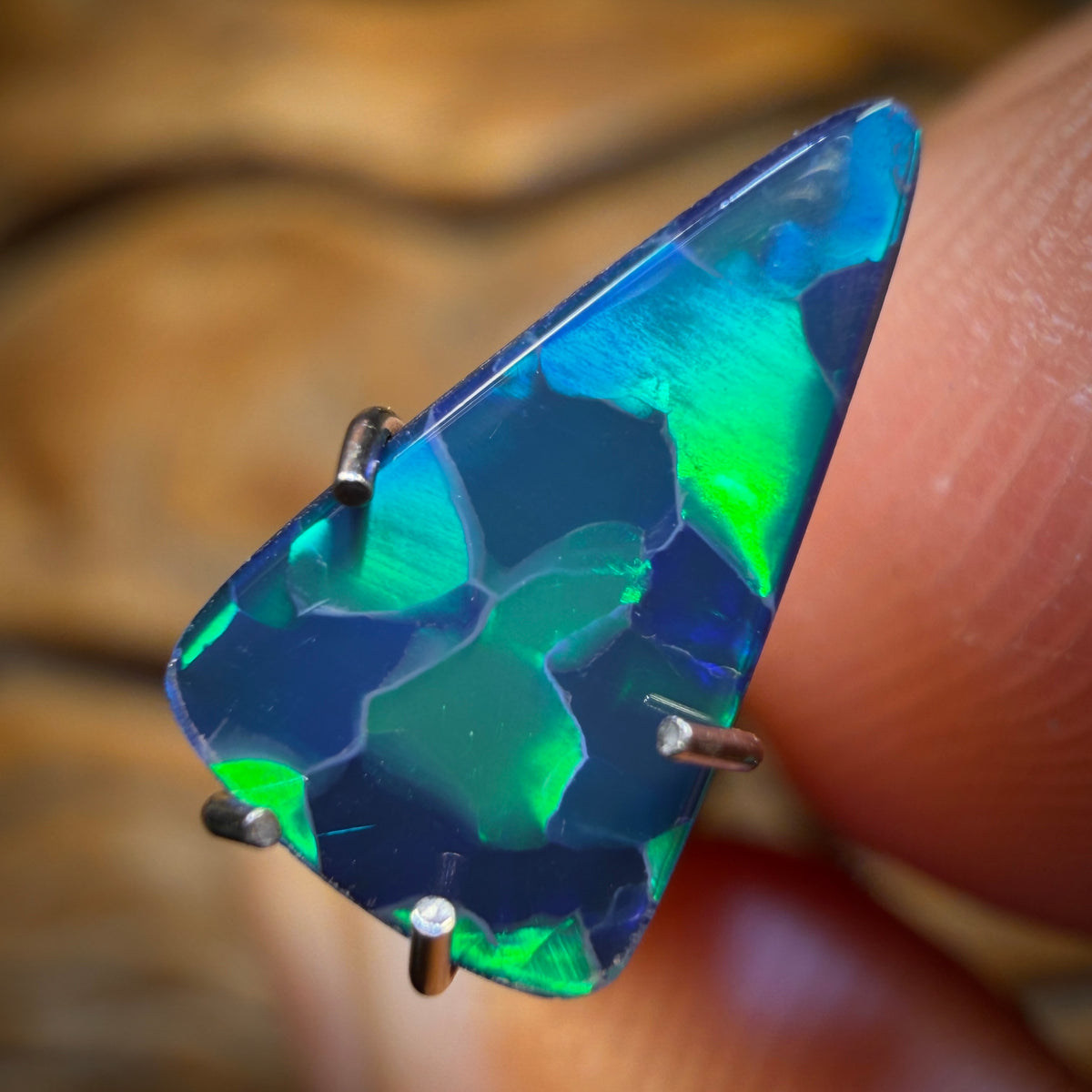 🔨 AUCTION 🔨 Reserve 💎 High Roller Banger Auction 💎 0.6cts - Lightning Ridge Opal Doublet Old School 30+ Yr wow Harlequin Type Pattern