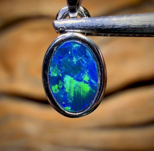 14k White Gold - Queensland Boulder Opal Doublet Pendant Best Gold Price