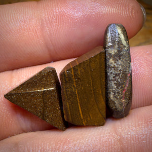 🔒26.9cts - 3x Australian Boulder Seam Opal Rubs Parcel