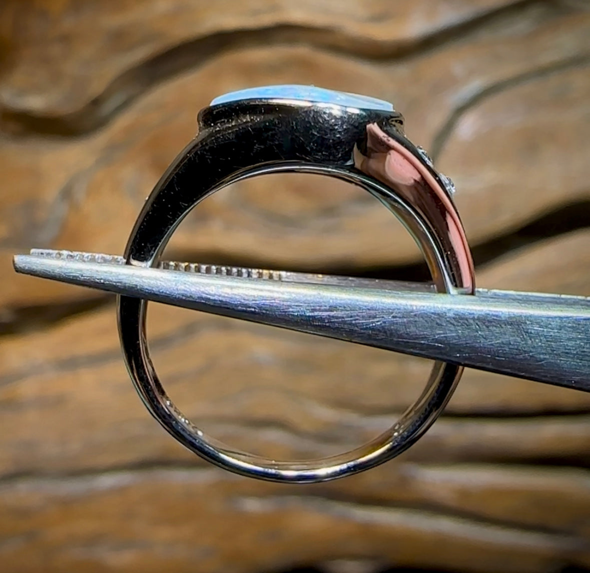 Sterling Silver - South Australian Crystal Opal Ring. Unisex Design - Opal Whisperers