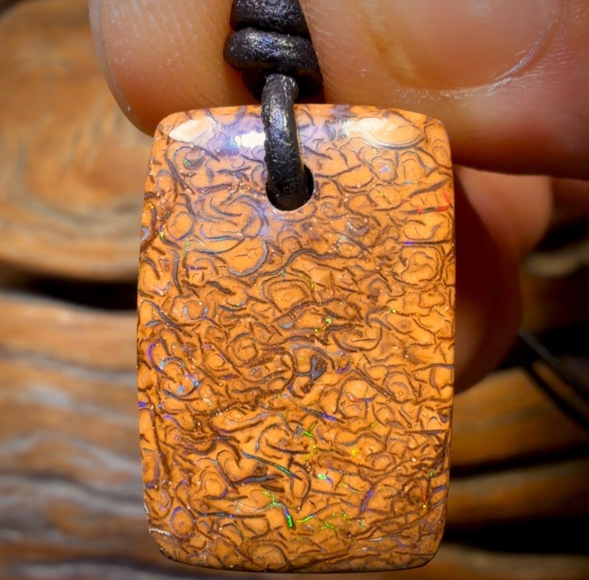 24 x 16mm - Drilled Tribal Queensland Boulder Opal Necklace