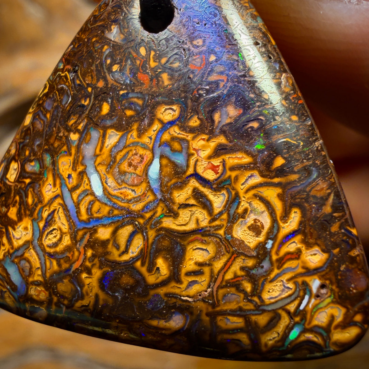 Roadshow Wildcard!             30 x 29mm - Drilled Tribal Queensland Boulder Opal Necklace