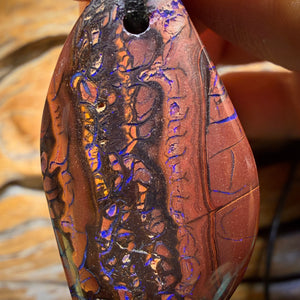 Dad! 43 x 21mm - Drilled Tribal Queensland Boulder Opal Necklace