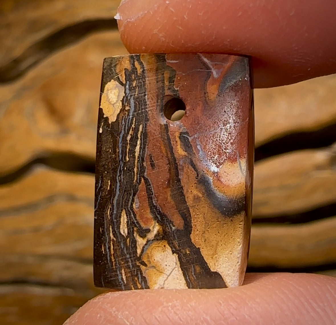 Opale Boulder australienne percée 22 x 14 mm