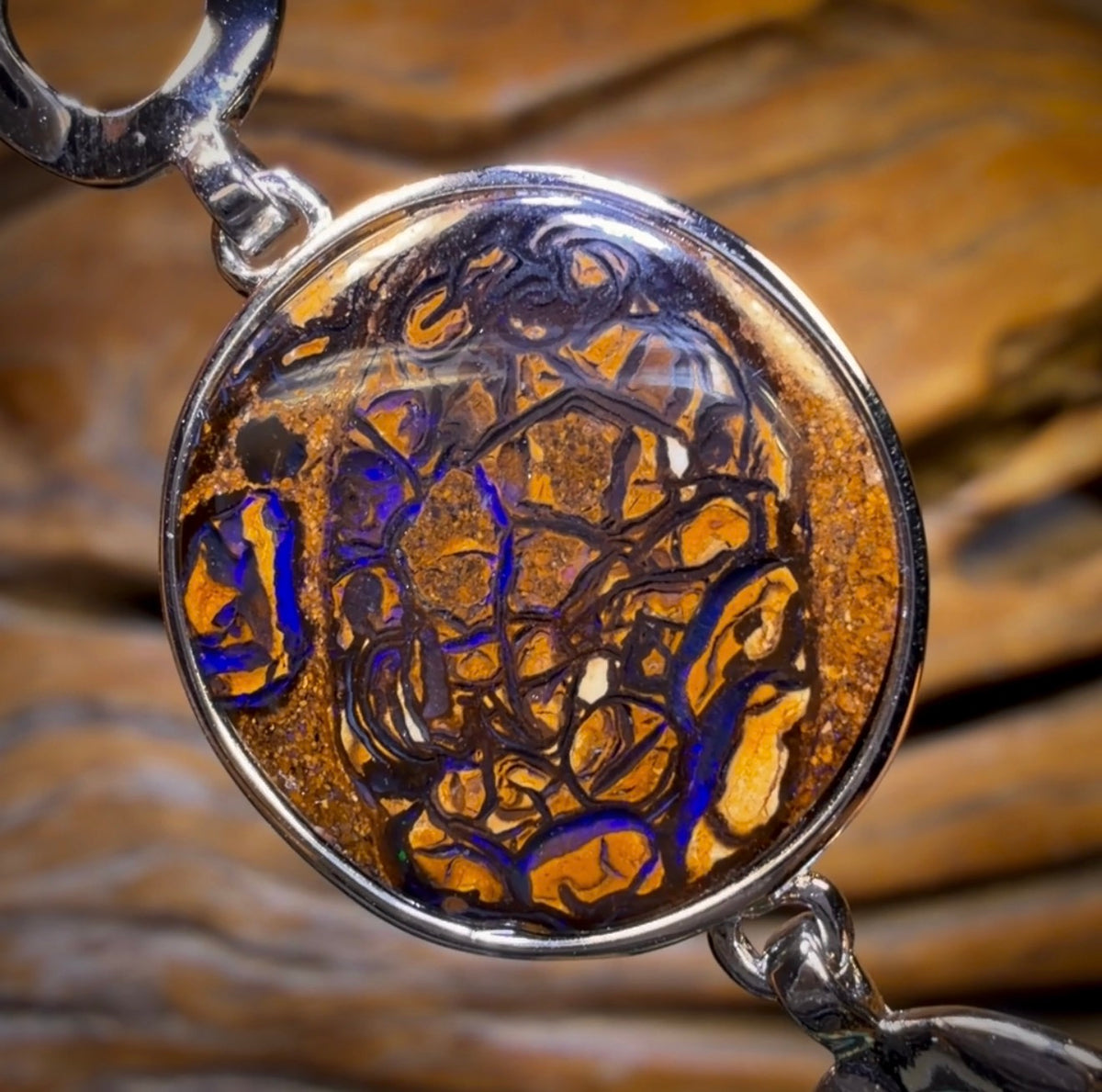 Best Design Sterling Silver - Solid Top Tribal Australian Boulder Opal Bracelet