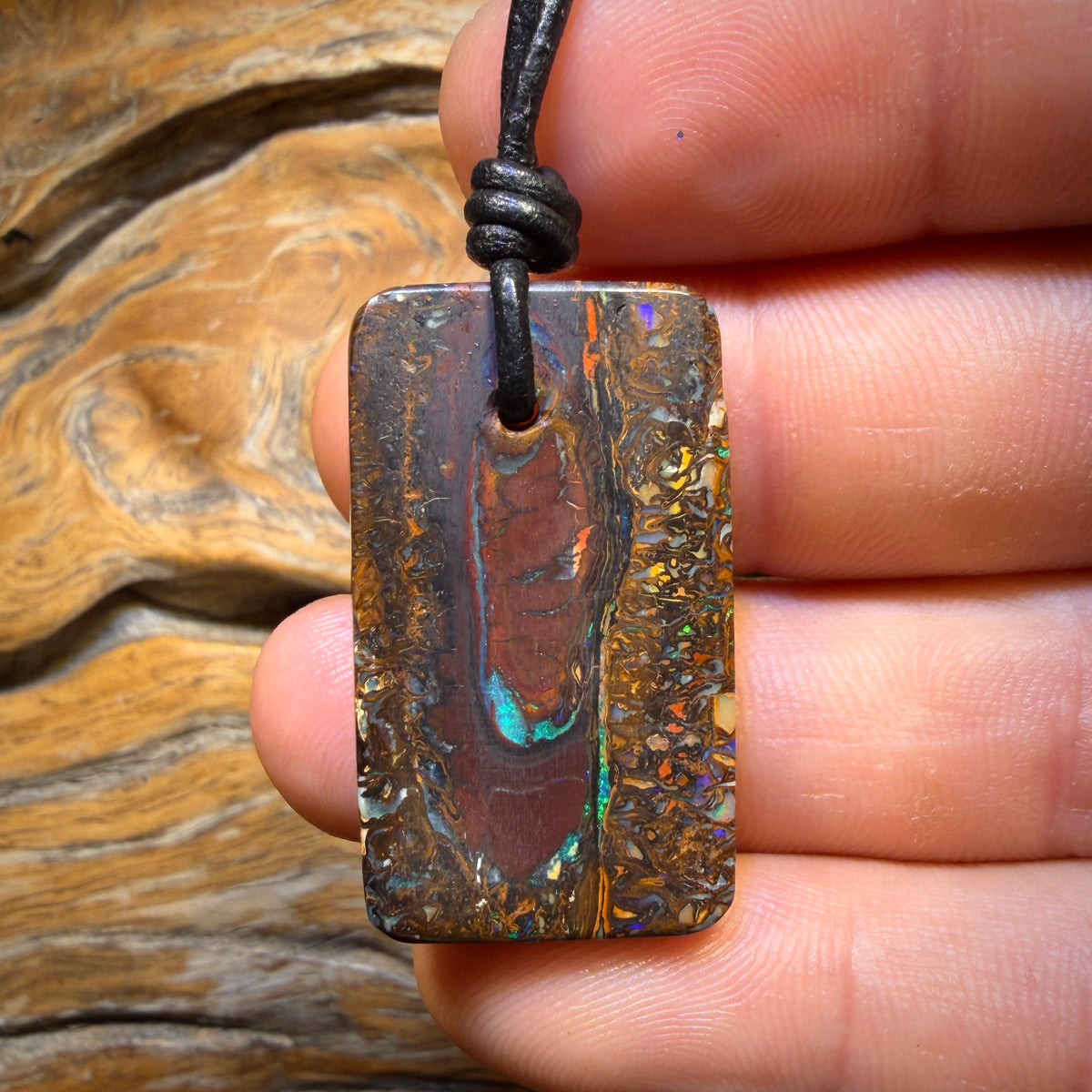 33 x 20mm - Drilled Tribal Queensland Boulder Opal Necklace
