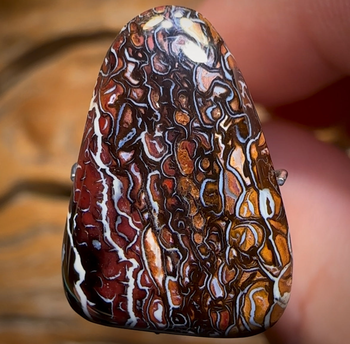 12.7cts - Coolest Art of Opal Pattern Queensland Boulder Opal from Koroit