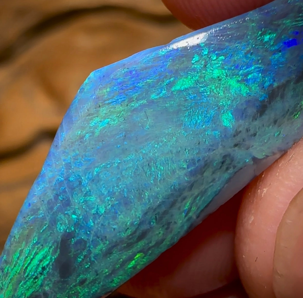 12.5cts - Lightning Ridge Black Opal Rub - Opal Whisperers