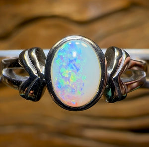 Sterling Silver - South Australian Crystal Opal Ring - Opal Whisperers