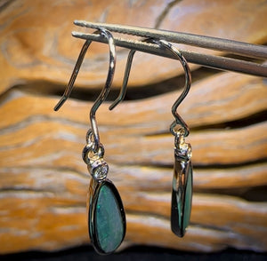 🔨 AUCTION 🔨 Sterling Silver - Australian Boulder Opal Doublet Hook Earrings