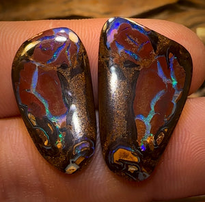 24.2cts - Tribal Queensland Boulder Opal Pair