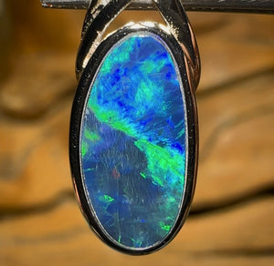 Sterling Silver - Australian￼ Boulder Opal Doublet Pendant - Opal Whisperers