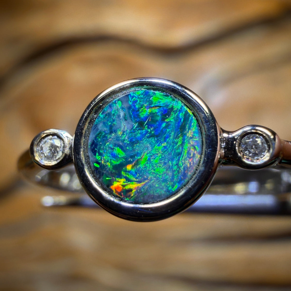 🔨 AUCTION 🔨 Sterling Silver - Queensland Boulder Opal Doublet Ring
