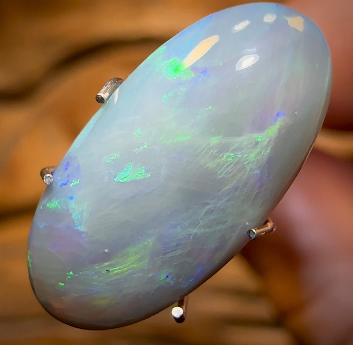 4.2cts - Australian Dark Opal from Lightning Ridge Bargain price for a big Stone - Opal Whisperers