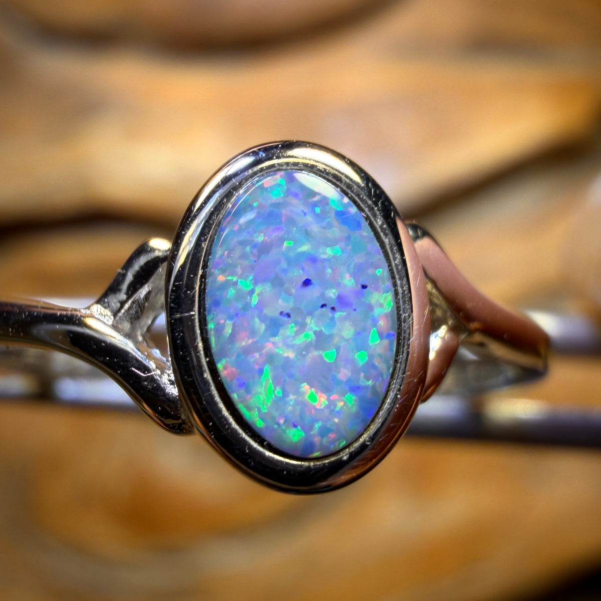 Sterling Silver - Queensland Boulder Opal Doublet Ring Bargain