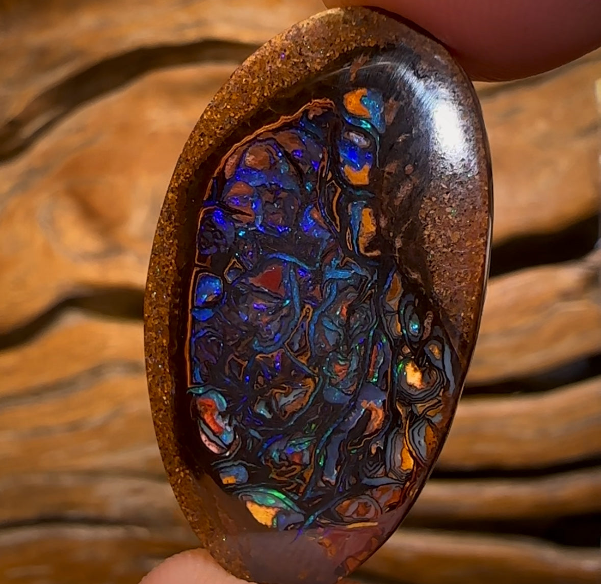 26.3cts - Top Electric Tribal Queensland Boulder Opal from Koroit