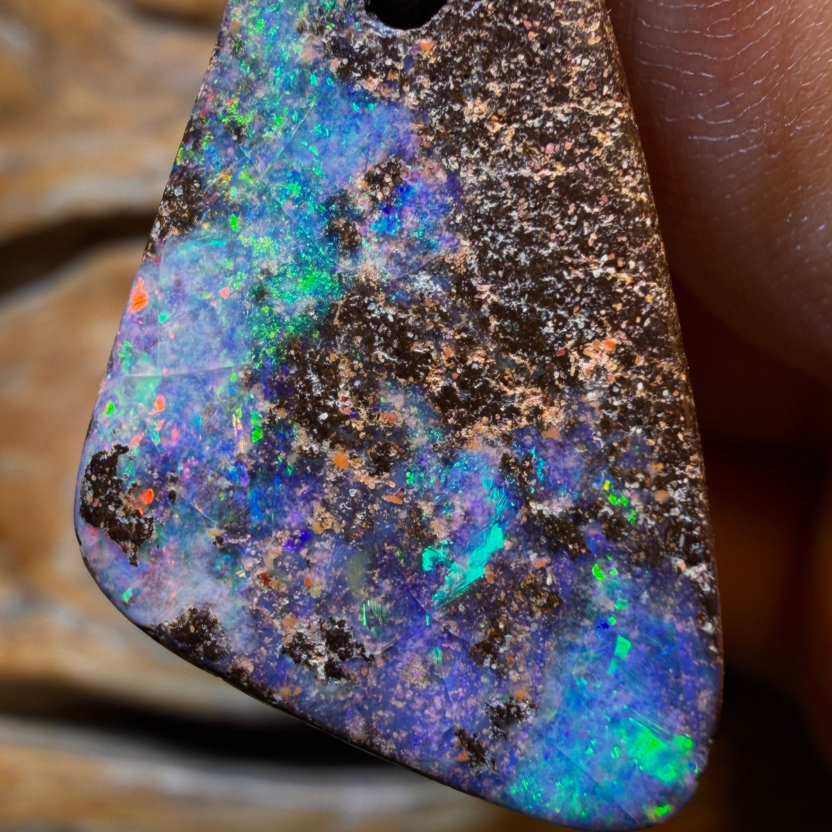 28 x 17mm - Drilled Queensland Boulder Seam Opal Necklace