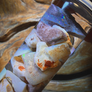 Wild Card!  110.8cts - Vial of Shell Fossil Opal from South Australia